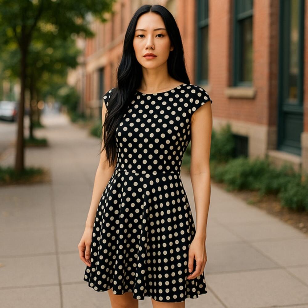 ALYX DRESS BLACK AND WHITE POLKADOT DRESS SIZE 16 - Picture 5 of 5